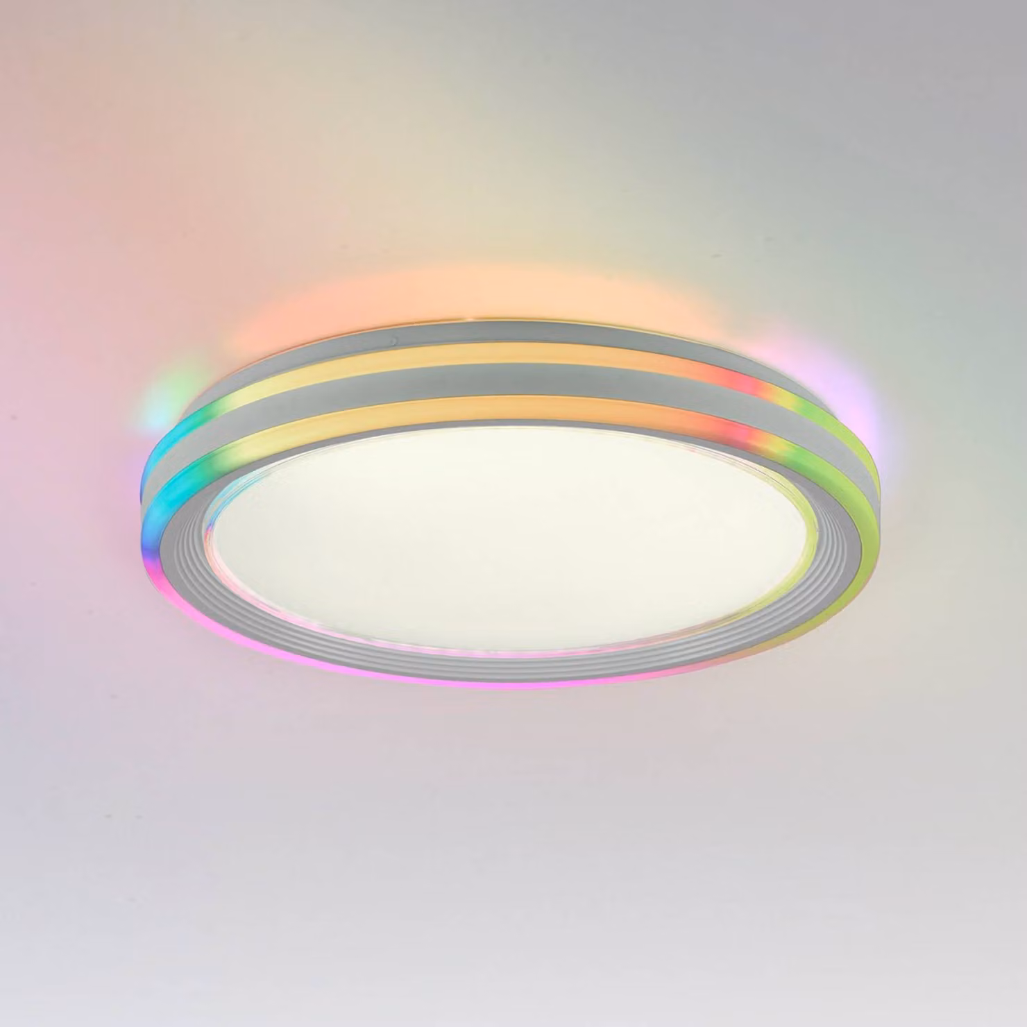 JUST LIGHT. GmbH Plafoniera a LED Spheric, dimmerabile, Bianco / Opale, Soggiorno / Sala da pranzo, Metallo, Moderno, Plafoniera LED