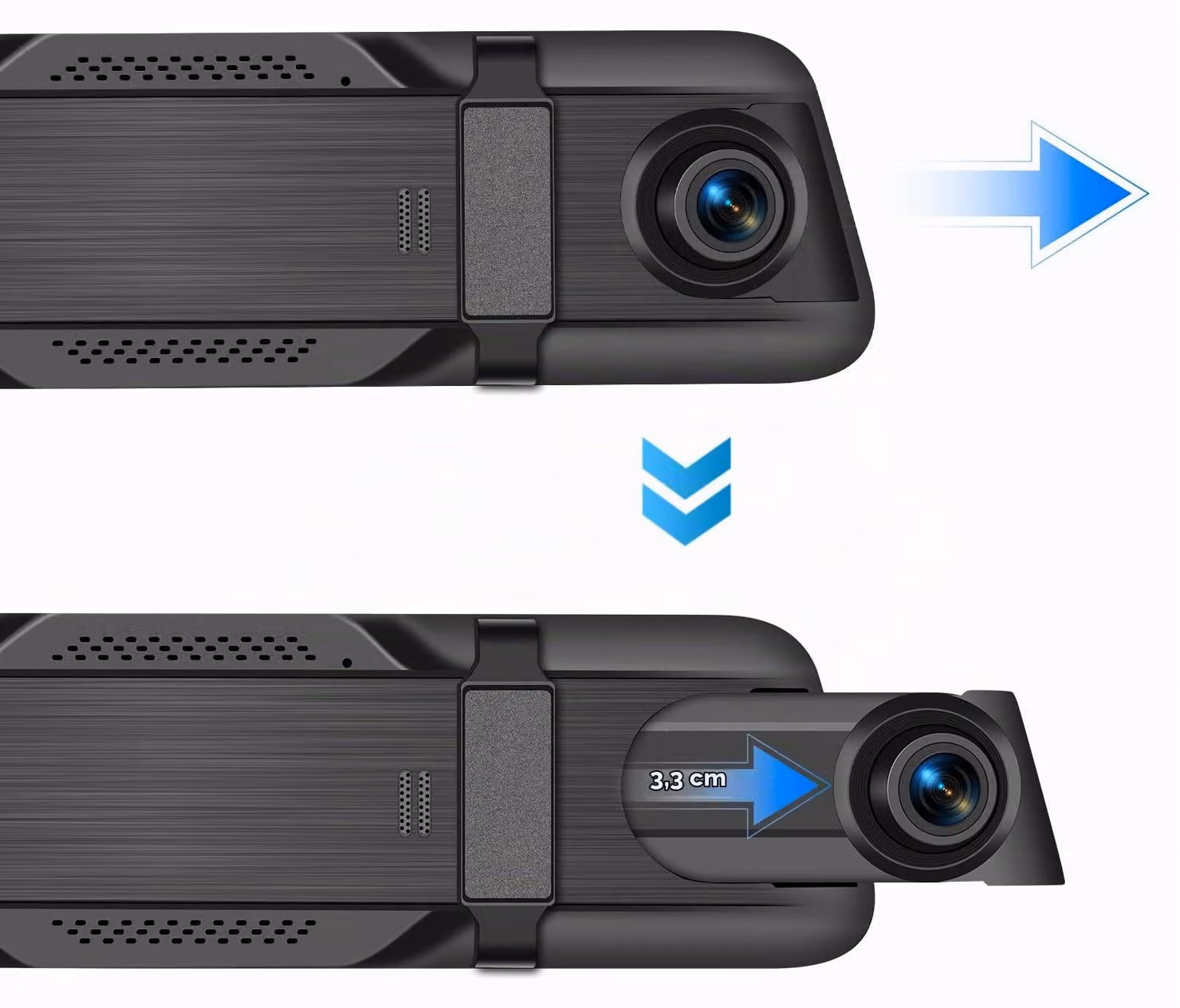 Telecamera da cruscotto a specchietto retrovisore, display IPS da 9,66 pollici, risoluzione 4K + 1080p, connessione Wi-Fi, antenna GPS