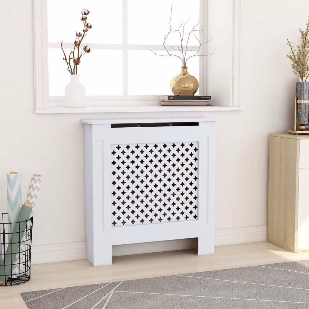 The Living Store Copriradiatore in MDF bianco 78 cm