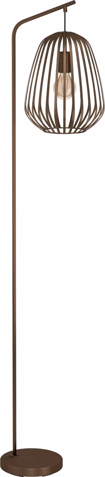 Lampada da terra EGLO Espinal, lampada da soggiorno con paralume in filo metallico, lampada da terra in metallo color bronzo, 139,5 cm