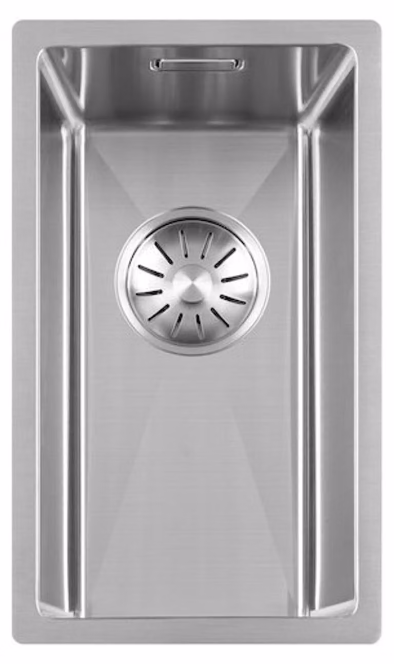 Lavello Togo in acciaio inossidabile, modello 17R, dimensioni 170x400 mm, completo di cestello filtro e sistema di scarico Easyclean