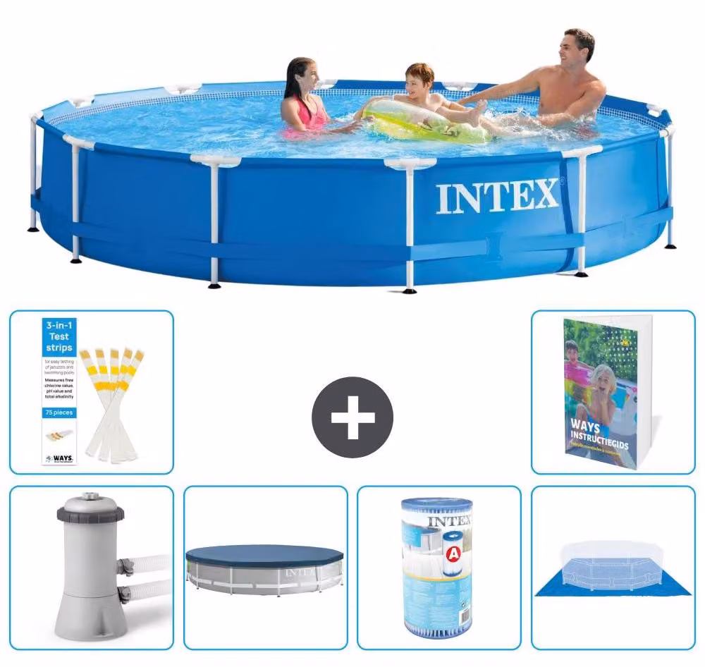 Piscina fuori terra a struttura - 366x76 cm - 5 pezzi - Modello S341