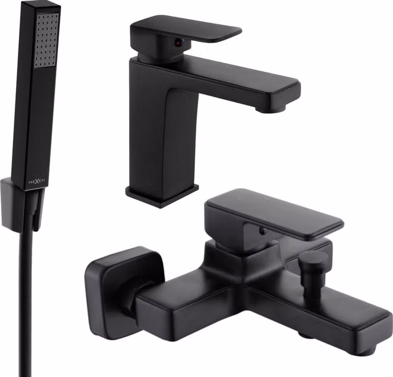 Mexen Cetus R77 set per vasca, nero - 744303R77-70
