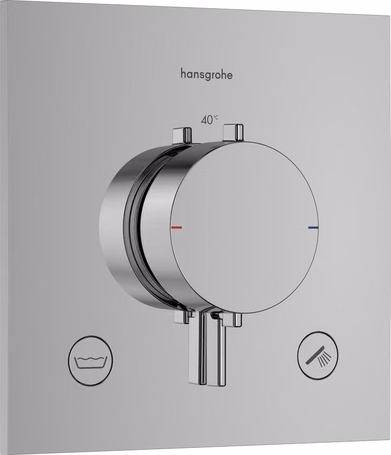 hansgrohe Ecostat Comfort E Thermostat encastré pour 2 consommateurs avec combinaison de sécurité intégrée, 33716000, 33716000