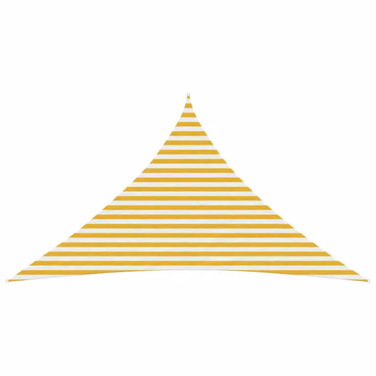 Telo Ombra Triangolare vidaXL in HDPE Giallo e Bianco L/P/H: 4 x 4 x 5,8 m