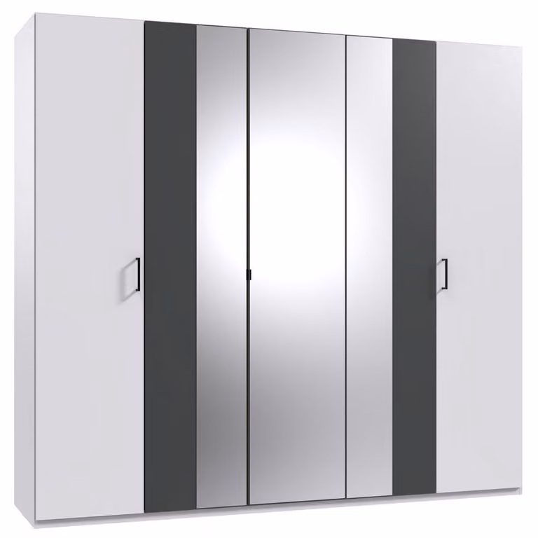 Armadio ad ante battenti Kreta Armadio 225cm bianco grafite