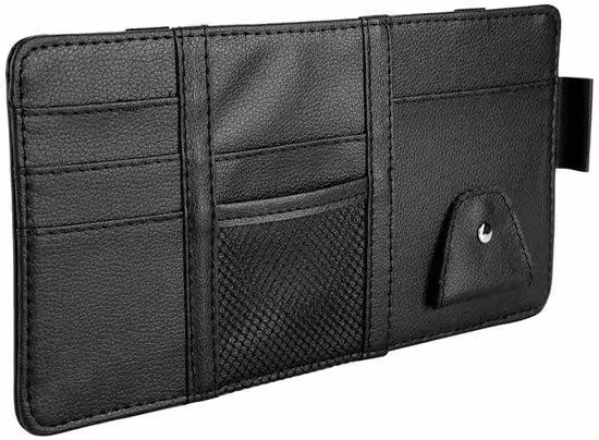 Scatola organizzativa in ecopelle, colore nero, multifunzionale, dimensioni 15x29 cm