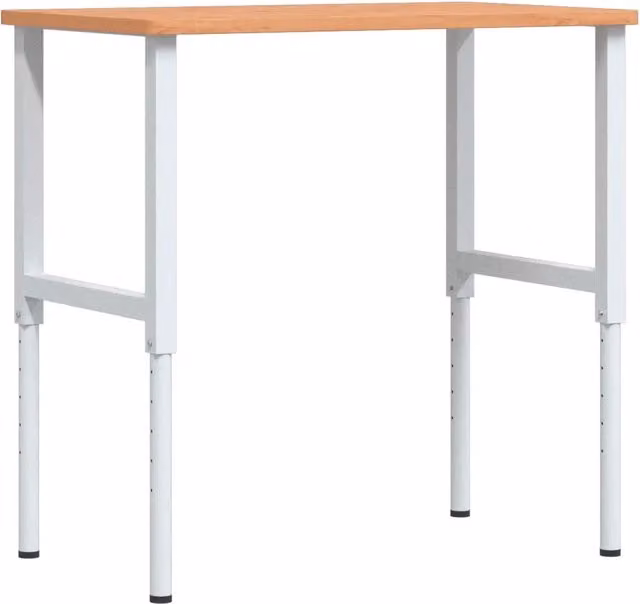 Banco da Lavoro Rettangolare in Legno di Faggio CFW9066645 con Altezza Regolabile L: 100 cm, P: 60 cm, H: 71,5-98 cm
