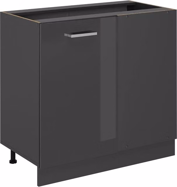Mobile ad angolo cucina R-Line Antracite lucido/Antracite 86 cm senza piano di lavoro Vicco