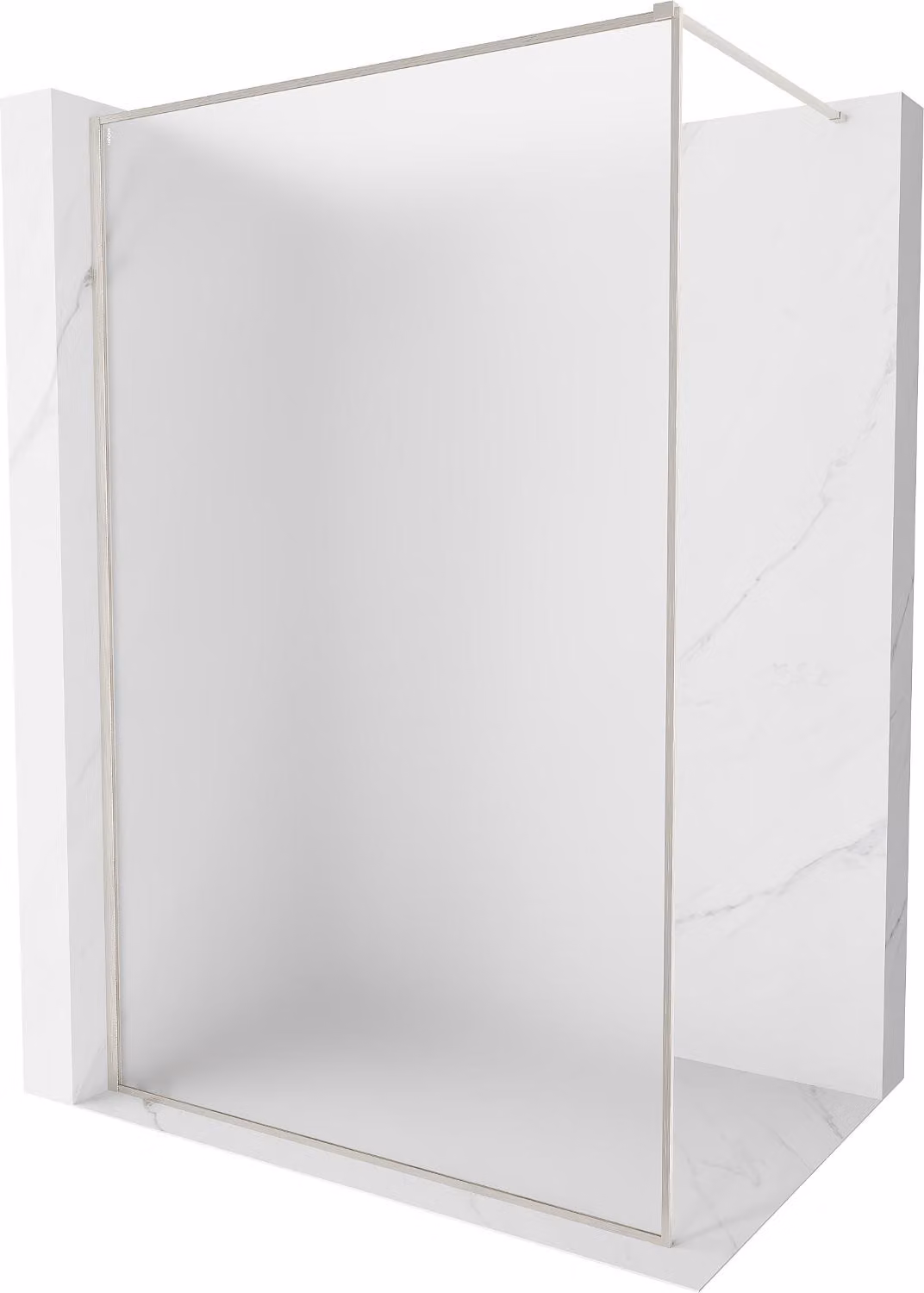 Mexen Kioto-XF parete doccia Walk-in con cornice 100 x 202 cm, satinato 10 mm, nichel spazzolato - 800-100-104-97-30-X
