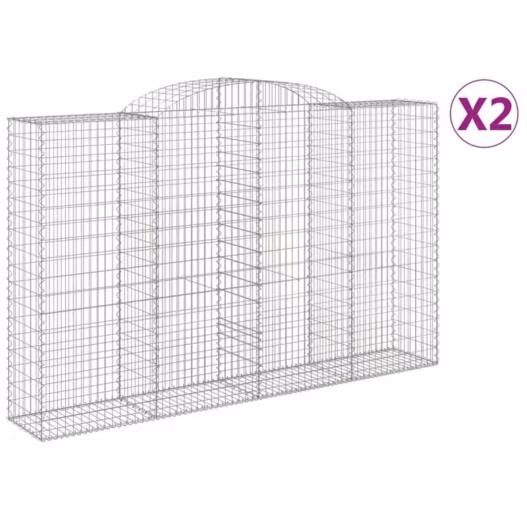 Cesti Gabbioni ad Arco 2 pz 300x50x180/200 cm Ferro Zincato