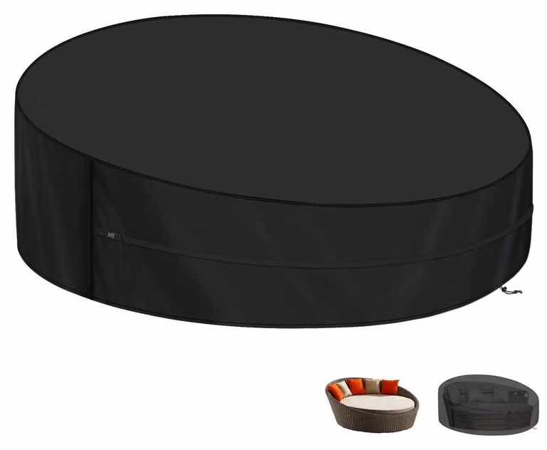 Copertura protettiva per isola solare, forma rotonda, dimensioni circa 230x90/50 cm, tessuto Oxford 420D, impermeabile e resistente al vento