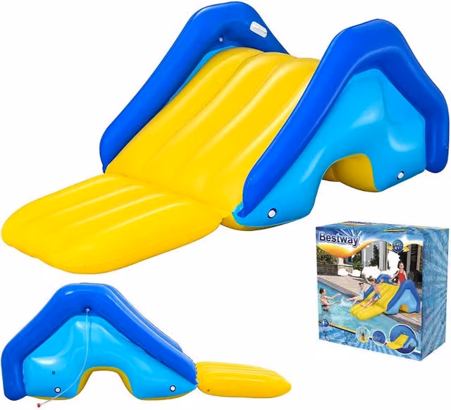 Scivolo Gonfiabile Gigante con Spray Trade Shop per Piscine Interrate per Bambini L: 247 cm, P: 124 cm, H: 100 cm