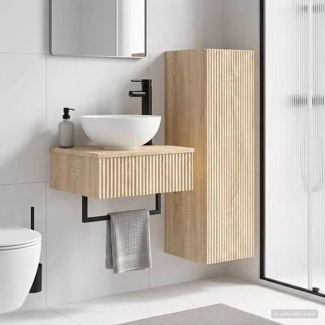 Set di mobili per il bagno 2 pz Rovere Sonoma 3406095