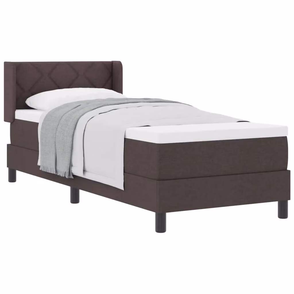 Letto a molle con cuscino vidaXL in tessuto marrone con struttura in legno e poliestere L: 80 cm, P: 200 cm – 2