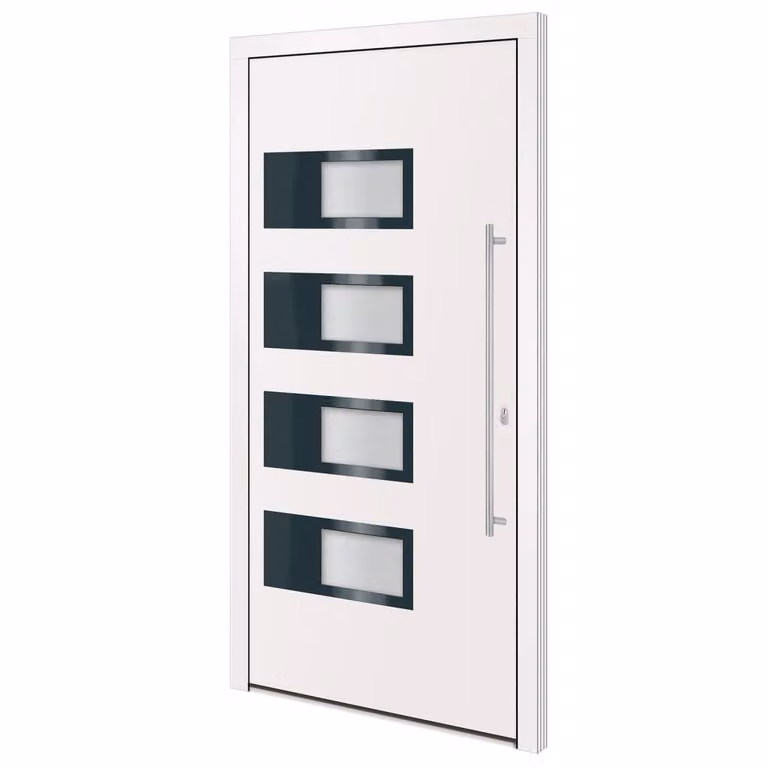 Porta Ingresso Bianca 110x210 cm in Alluminio e PVC