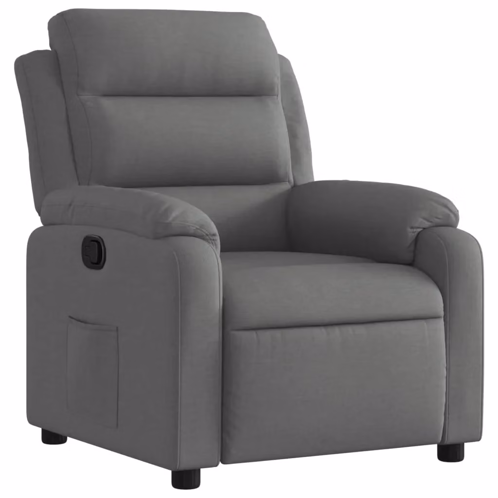 Poltrona reclinabile relax vidaXL in tessuto grigio con braccioli e leva manuale – 2