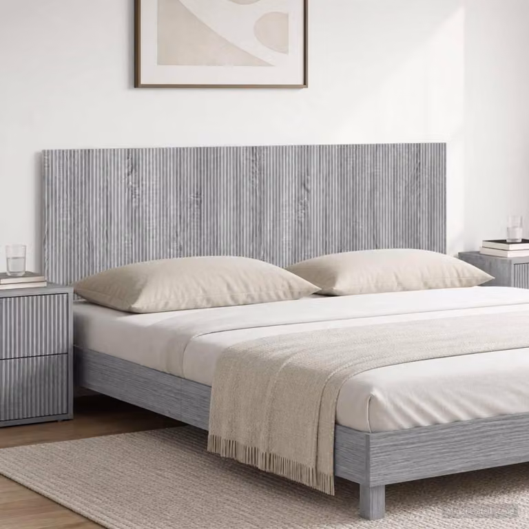 Testiera da muro vidaXL ARNHEM Sonoma grigio in legno ingegnerizzato con ripiano integrato