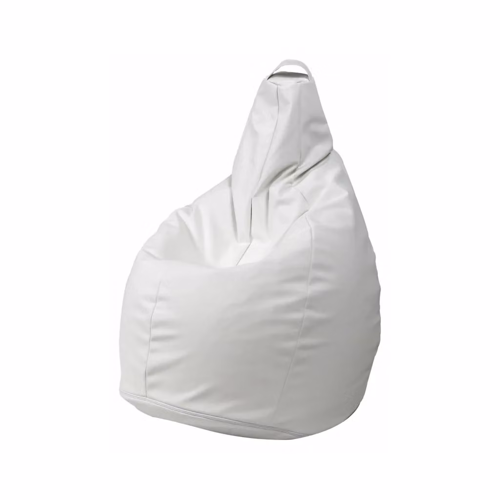 Pouf Agordo Talamo Italia, Poltrona sacco multiuso in ecopelle, Bianco, L 90 x P 90 x H 120 cm – 2