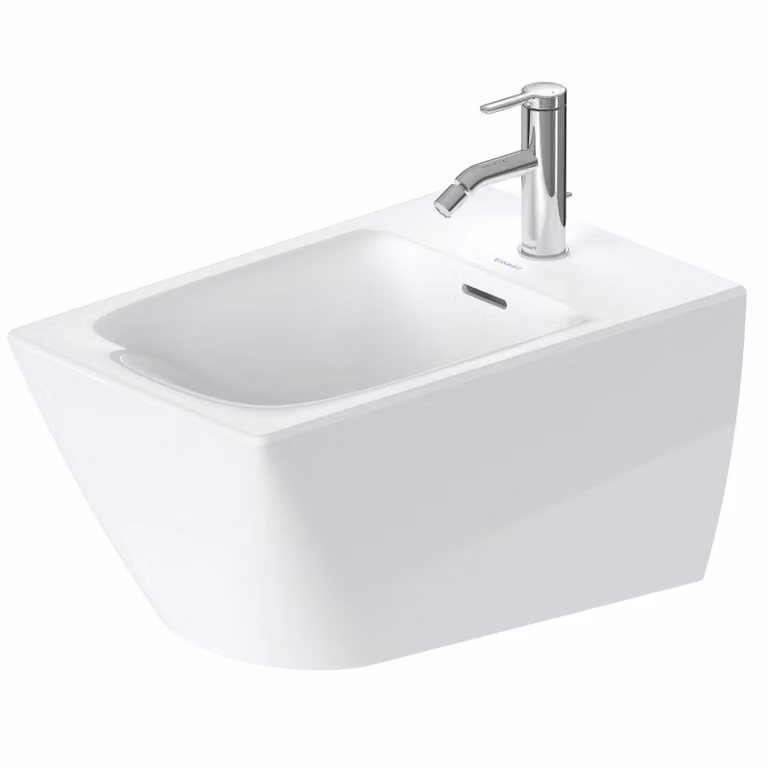 Duravit Viu bidet mural 229215, 370x570 mm, avec trop-plein, avec table de robinetterie, 2292150000, 2292150000