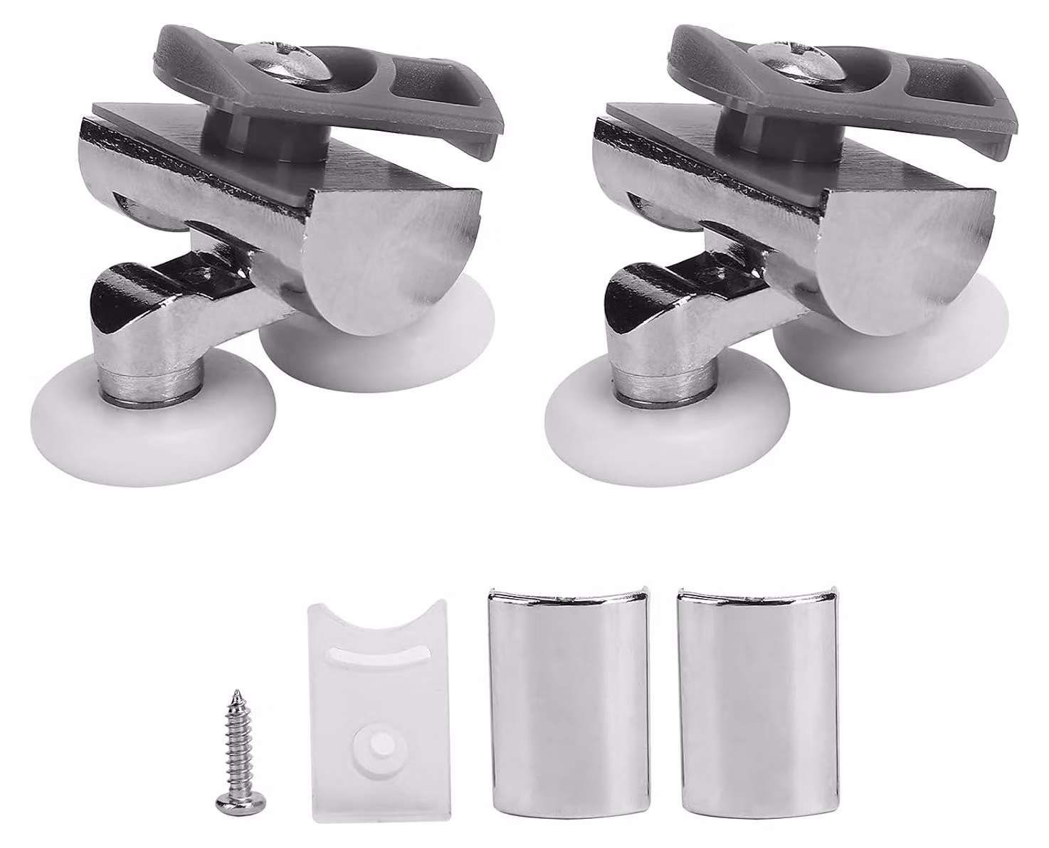 Rulli per porte doccia, diametro 23 mm, con doppi supporti a molla, in nylon, per porte doccia