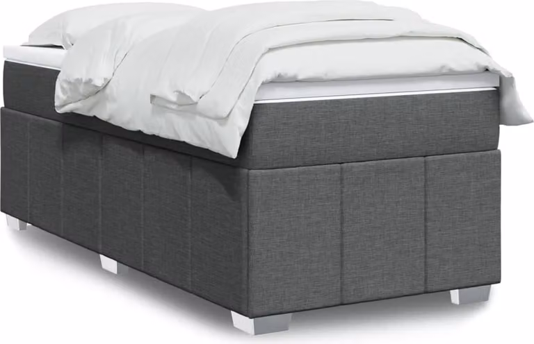 Maison Exclusive - Letto boxspring con materasso grigio scuro 90x190 cm Tessuto