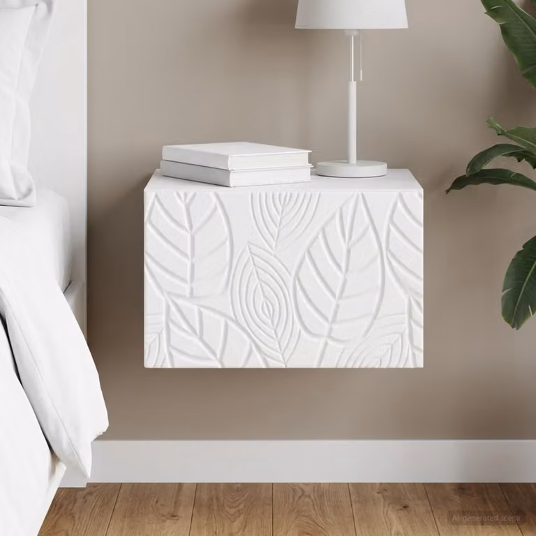 vidaXL Tavolino da Parete Laterale Moderno Bianco in MDF L: 34,5 cm, P: 33 cm, H: 20 cm