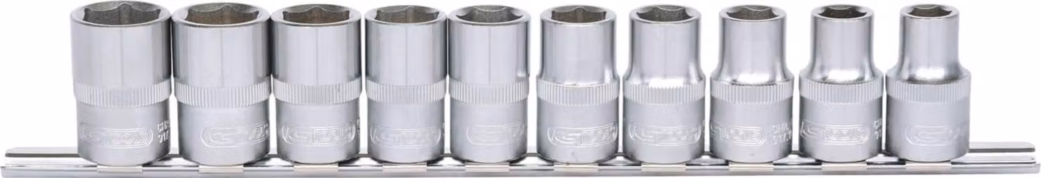 set di bussole esagonali da 1/2", 10 pezzi 10-19 mm