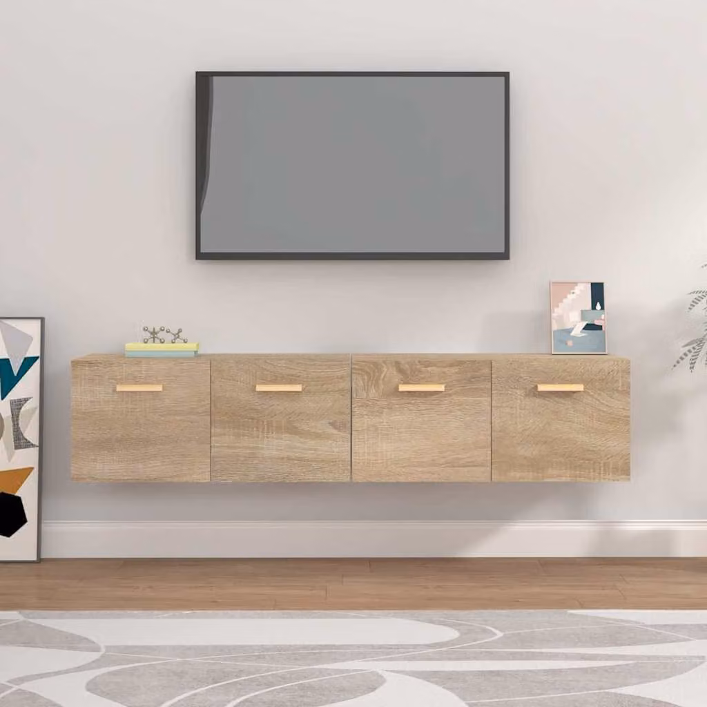 Set di 2 mobili da parete vidaXL in legno Rovere Sonoma, L 80 cm x P 35 cm x H 36,5 cm