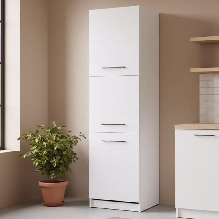 Falmentaa - Dispensa da Cucina, 60x58x215h cm Bianco, 5 Ripiani