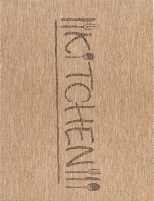 Tappeto da cucina Cuisinea beige a trama piatta, L 80 cm x P 250 cm