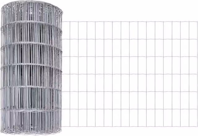 Recinzione da giardino Euro in ferro rivestito in PVC color argento, L: 50 m, H: 0,6 m