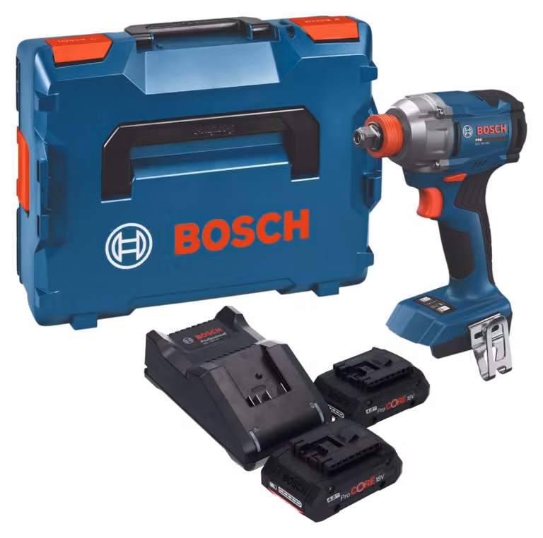 Avvitatore a impatto a batteria Bosch GDX 18V-285 Professional 18 V 285 Nm + 2 batterie ProCORE da 4,0 Ah + caricabatterie + valigetta L-Boxx