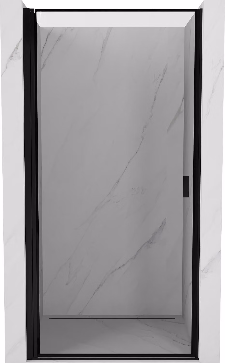 Mexen Mist-B porta doccia a battente sinistra 90 cm, cornice nera, nera - 8A2-090-000-70-70-L