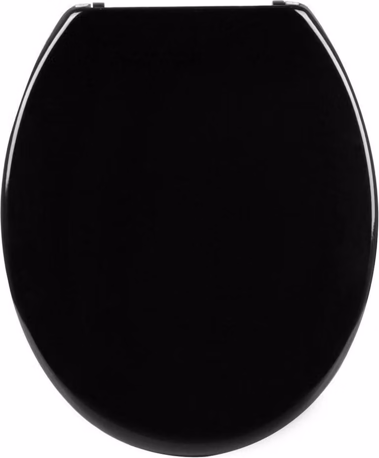 Sedile WC WOLTU con chiusura ammortizzata, in resina termoplastica, antibatterico, ovale, nero