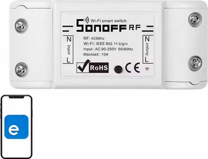 Interruttore intelligente Wifi + Rf 433 Sonoff Rf R2 (Nuovo)