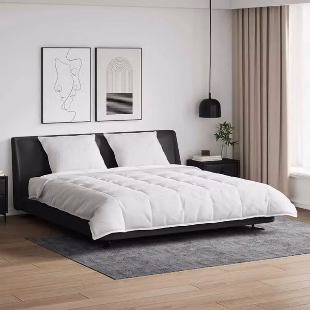 Set di 3 pezzi composto da piumone e cuscini vidaXL in bianco con imbottitura in piuma d'anatra per adulti