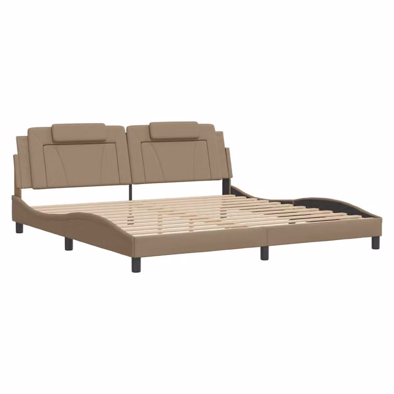 Giroletto Viana senza Materasso Cappuccino 200x200 cm in Pelle finta