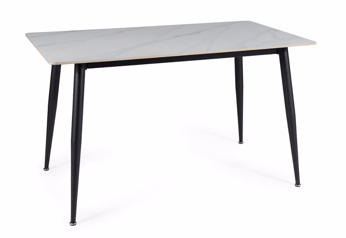 Tavolo da pranzo JUSEF - 130x70, bianco / nero