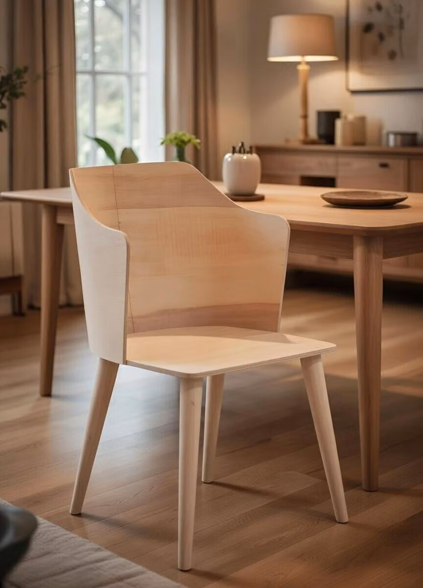 Comoda sedia in legno con schienale ergonomico per un comfort di seduta ottimale