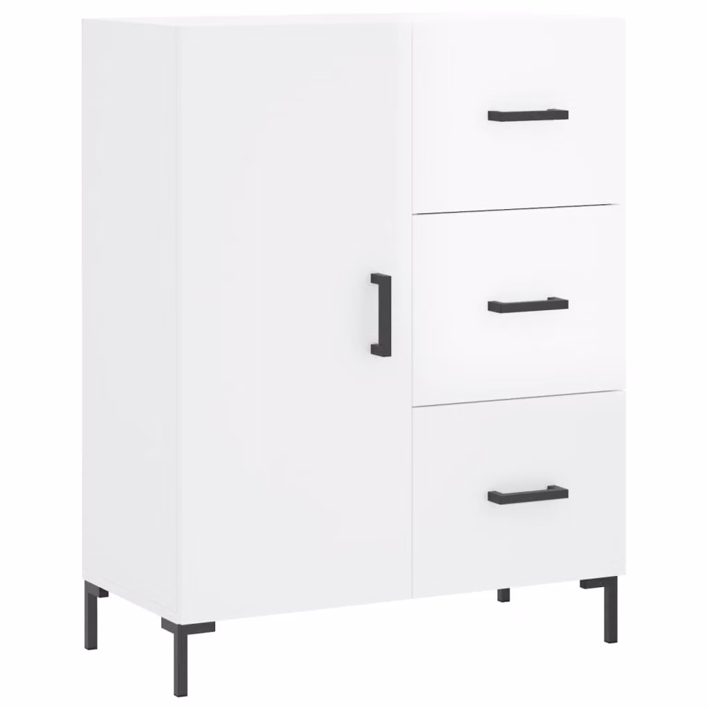 Credenza 69,5x34x90 cm in Legno Multistrato Bianco Lucido