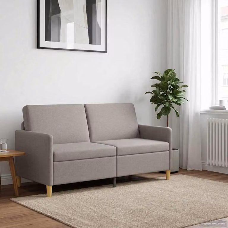 Divano moderno vidaXL con contenitore e seduta apribile, rivestimento in tessuto beige e grigio, L: 172 cm, P: 78 cm, H: 87 cm