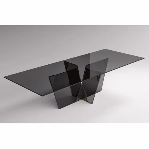Tavolo Crossover rettangolare fisso in vetro Tonelli Design