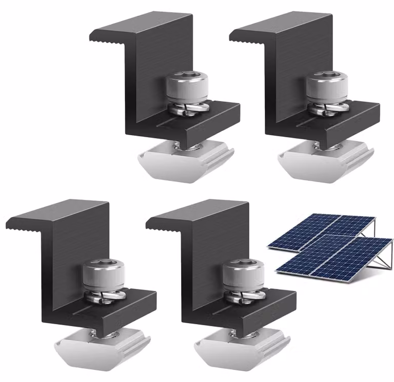 Set di 4 supporti a Z da 30 mm per pannelli solari, in alluminio, regolabili