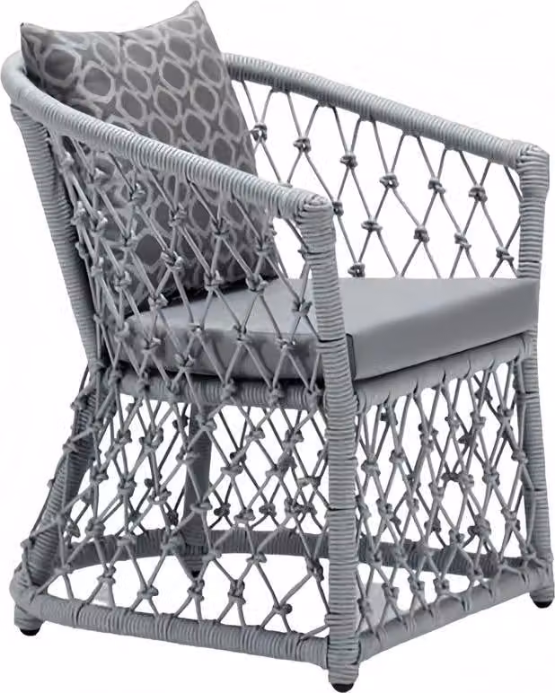 Sessel Design Couch Sofa Grau Hochwertig Modern Rattan Polster Sitzer Luxus