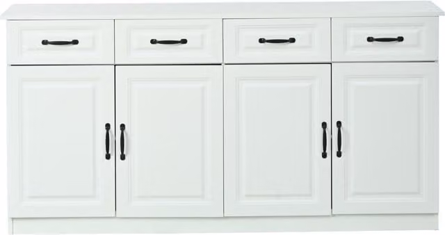 Credenza con 4 cassetti e 4 ante, Bianco   Aosom Italy