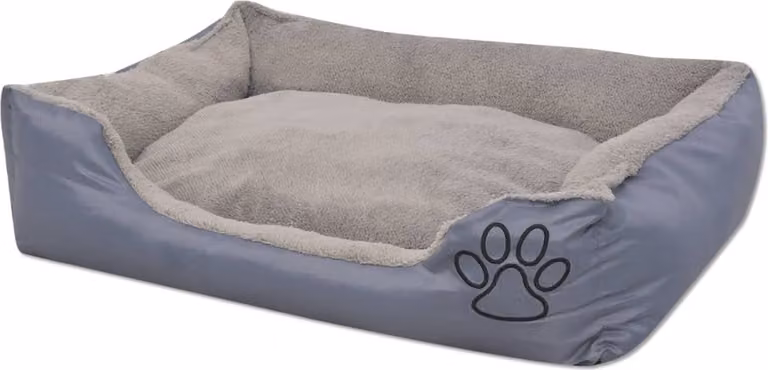 Cuccia per Cani con Cuscino Imbottito Taglia S Grigio