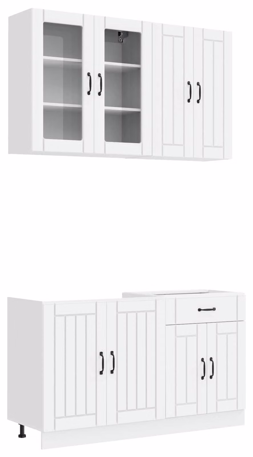Set di mobili da cucina LUCCA, 4 pezzi, bianco, legno ingegnerizzato