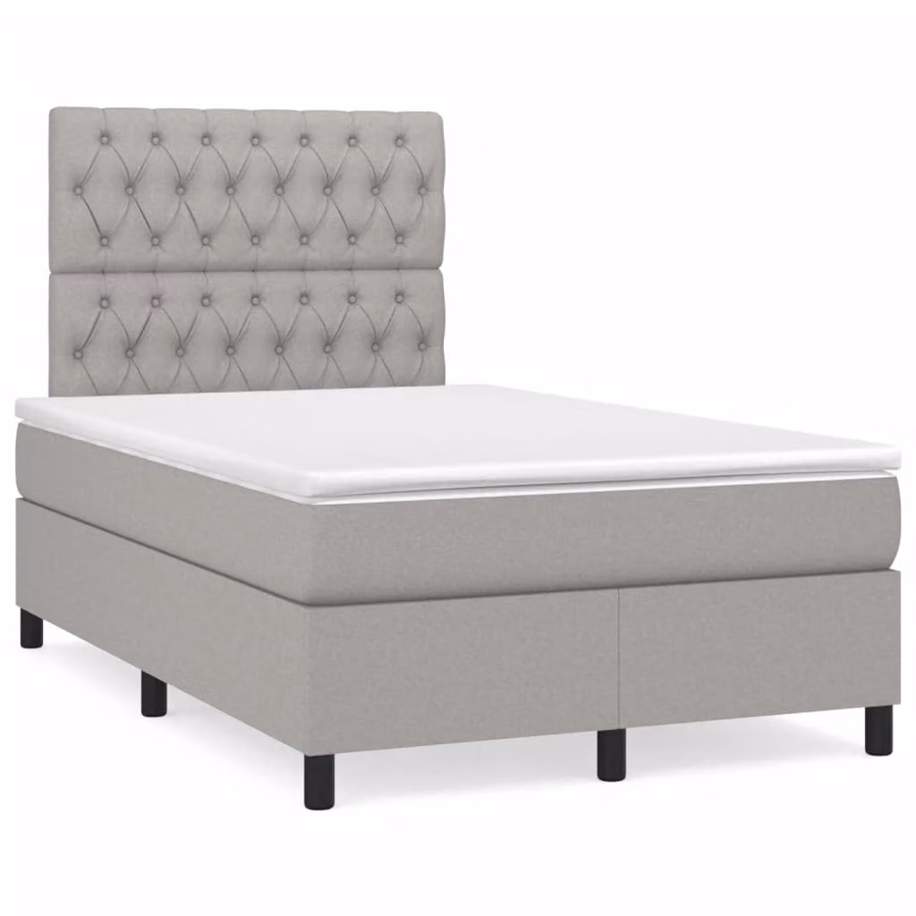 Maison Exclusive - Letto a Molle Materasso e LED Grigio Chiaro 120x190 cm Tessuto