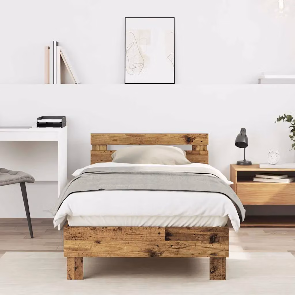 Struttura del letto moderna vidaXL in legno marrone L/P/H: 203 x 95 x 70 cm